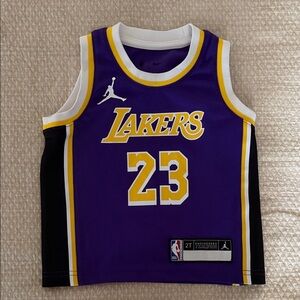Nike Purple and Yellow Lakers Kids Jersey